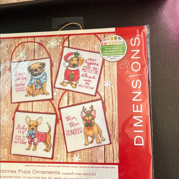 Dimensions Christmas Pups Ornaments counted cross stitch kit - Picture 5 of 5